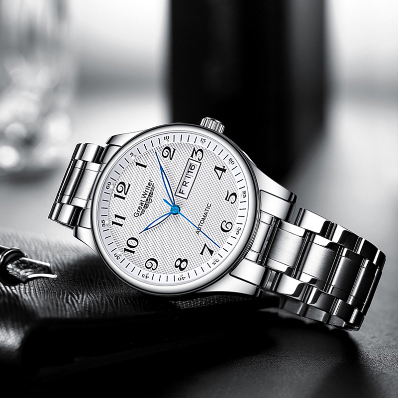 Fashion Business Luminous Hands Stainless Steel Watch